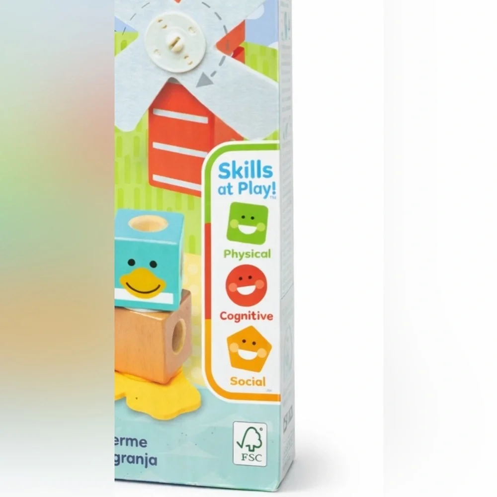 NWT-Melissa & Doug Blockables Farm Friends Wooden Snap & Play Mix &Match 16 pc